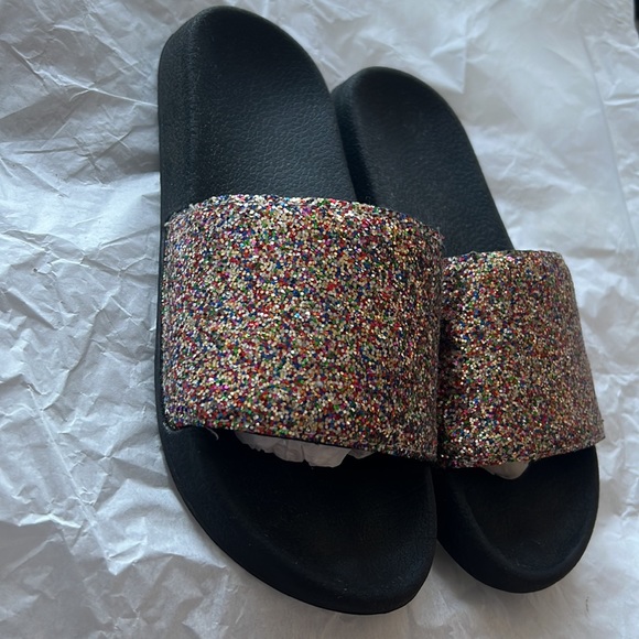 Big Kids Slides (Multicolor Sparkles and Black) - Picture 5 of 7